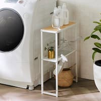 洗濯機横すき間収納ラック(ホワイト)