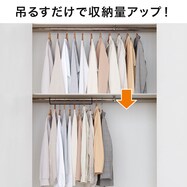 吊るすだけで収納力アップ！ハンガーポールを2段にする ダブル収納ハンガー(伸縮1P)