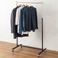 【高さ調整可能】頑丈なハンガーラック(ミーク シングル ブラック)