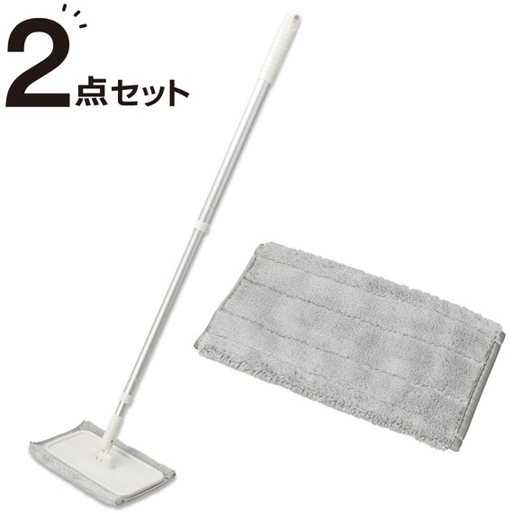 マイクロファイバーモップ(水拭きスペアモップ付き) 1枚目画像