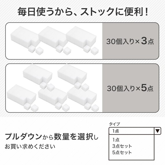 メラミンスポンジ(ミニ 30個組 WA02) 4枚目画像