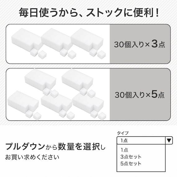 メラミンスポンジ(ミニ 30個組 WA02) 4枚目画像