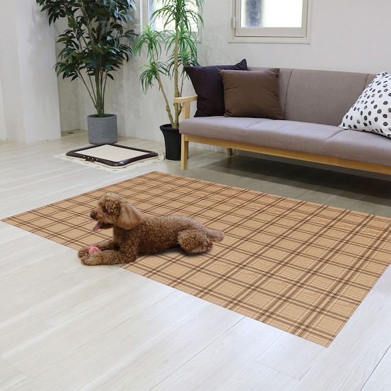 防滑マット(120×180cm チェックBR) 1枚目画像