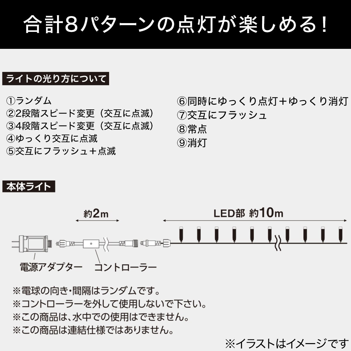 屋外でも イルミネーション 新品 未使用 ニトリ LEDライト 200球 4色