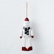 オーナメント(足ぶらウッド雪だるま n2LC)