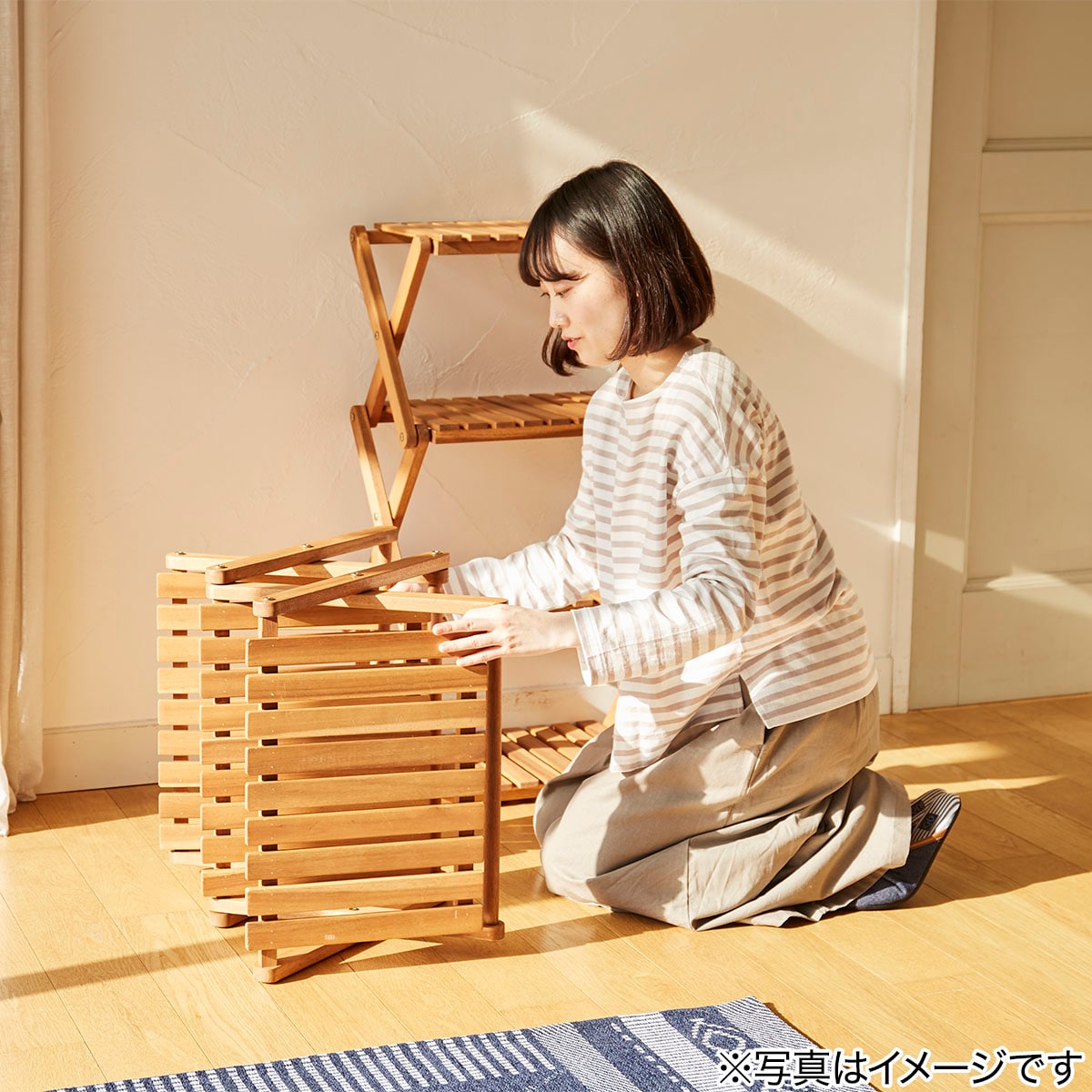 木製折りたたみラック 3段 W Nns 通販 ニトリネット 公式 家具 インテリア通販