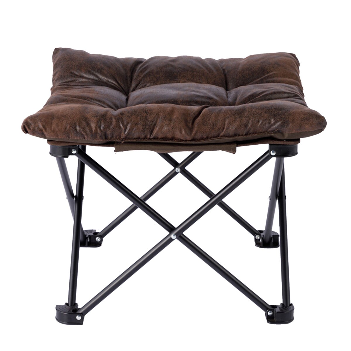 オットマンとしても使える 洗える折りたたみスツール(ブラウン C01SS