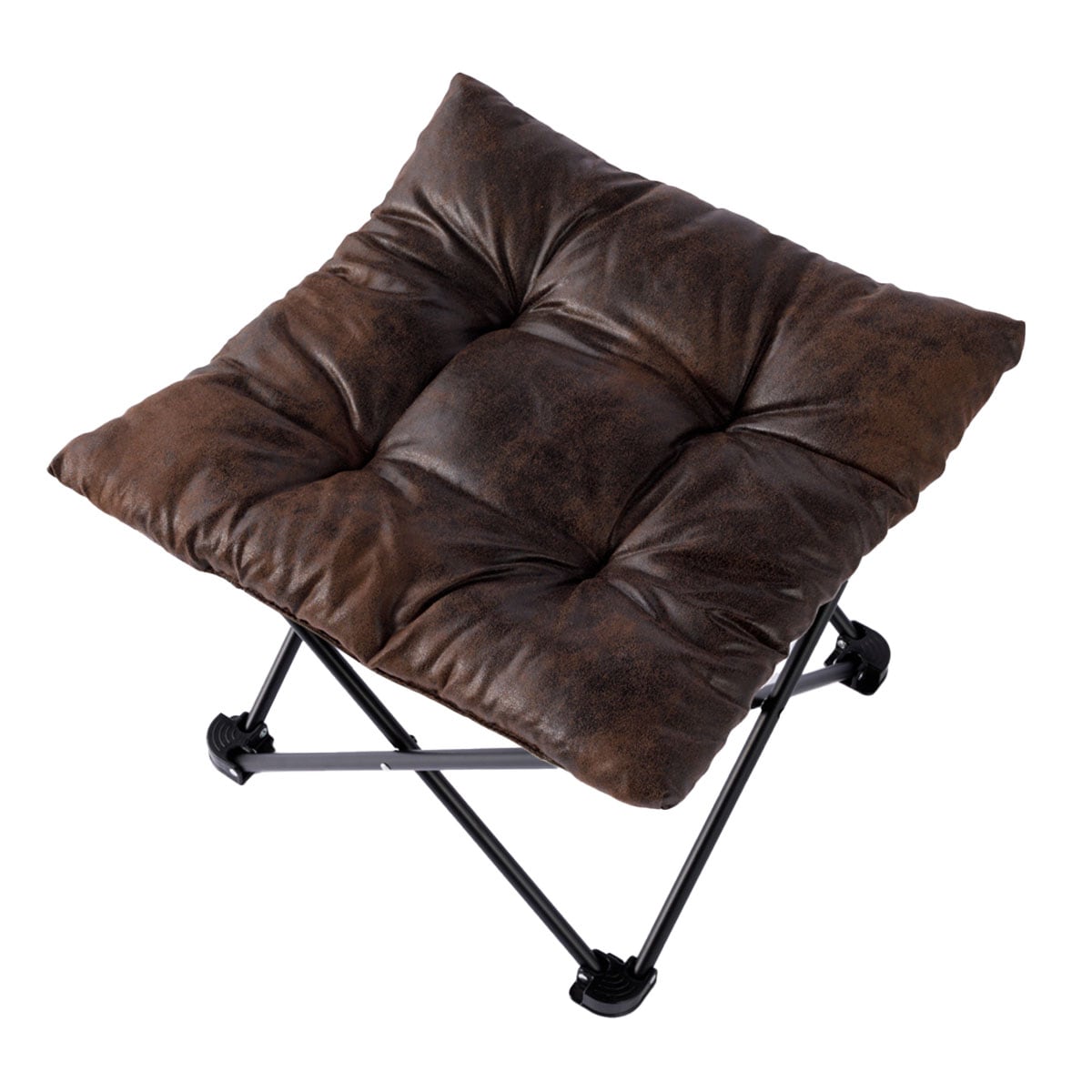 オットマンとしても使える 洗える折りたたみスツール(ブラウン C01SS