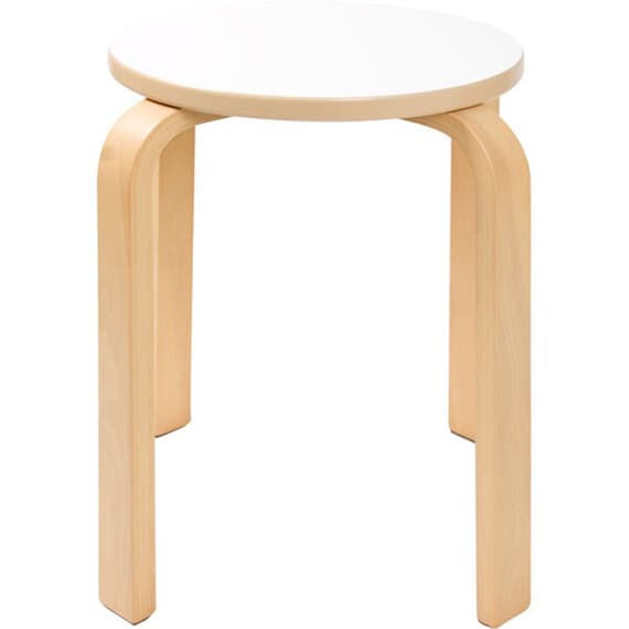 北欧風 木製スツール(セロ ホワイト) 2点 3枚目画像
