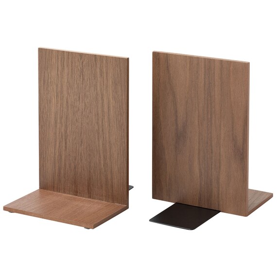 ブックエンド(2個組 ナチュラルウッド ミドルブラウン) 2枚目画像