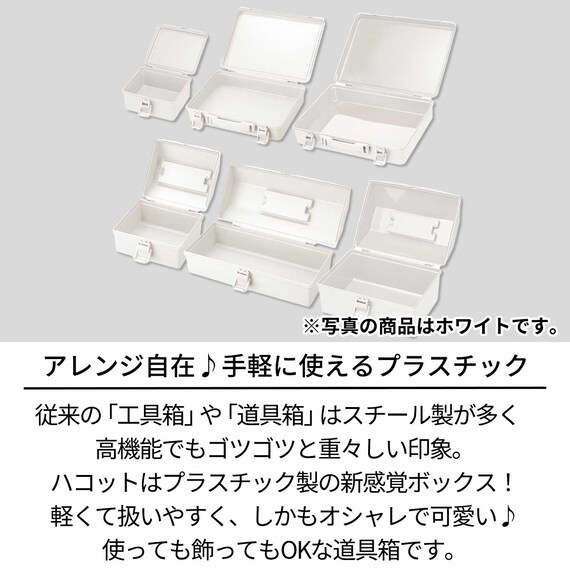 新感覚のプラスチック製道具箱ハコットM(BL) 2枚目画像