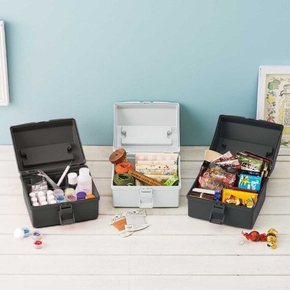 新感覚のプラスチック製道具箱ハコットM(BL) 6枚目画像