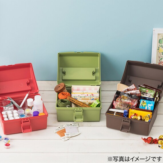 新感覚のプラスチック製道具箱ハコットM(BL) 8枚目画像