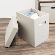 紙製ふた付き収納ボックス たてハーフ クラフト