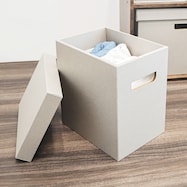 紙製ふた付き収納ボックス たてハーフ クラフト