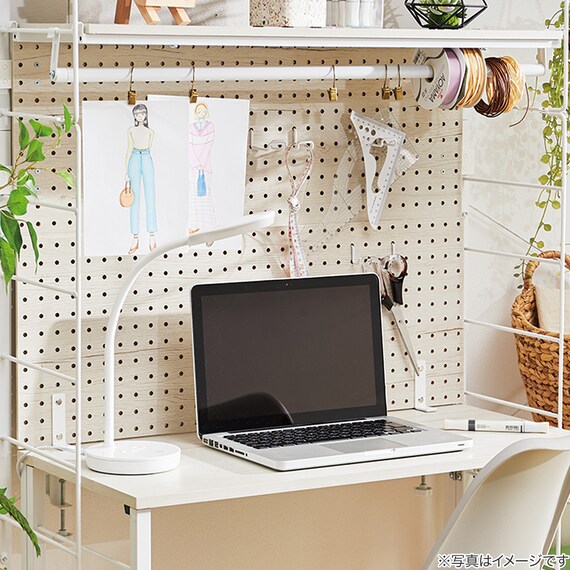 パンチングボード専用 ワイヤーフック 8個セット(1ホール用 ホワイト) 4枚目画像