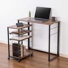 折りたたみデスク Nポルダ+デスクキャビネットセット(ミドルブラウン) 1枚目画像