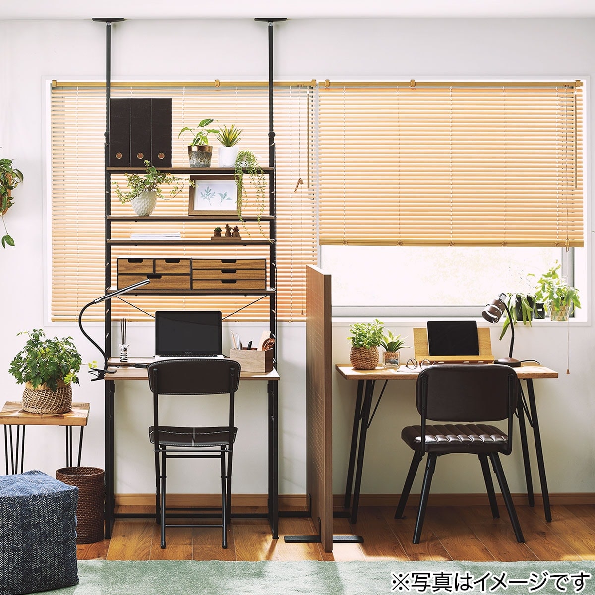 札幌直接渡し ニトリ デスクPLABO N ミドルブラウン＆椅子2点セット コンパクトデスク＋デスクパネルセット(PLABO 03K LBR) | ニトリ