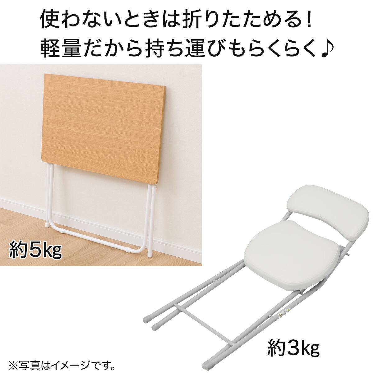 ニトリ折りたたみテーブル椅子2脚セット木目白 ニトリ折りたたみテーブル椅子2脚セット木目白 | APPS-BICENTENARIO