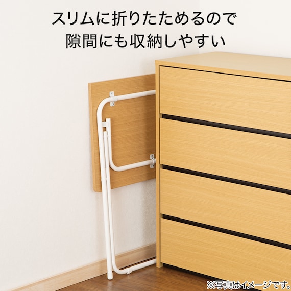 折りたたみテーブル(7070 ライトブラウン FT2) チェア付きセット 4枚目画像