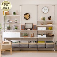 突っ張りワイヤーシェルフNポルダ リビング収納3連セット(幅80cm)