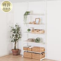 突っ張り壁面収納Nポルダ(幅80cm ホワイトウォッシュ)