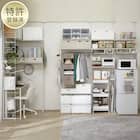 突っ張り壁面収納Nポルダ ワードローブ・シェルフ・コーナーシェルフセット(ホワイトウォッシュ) 1枚目画像