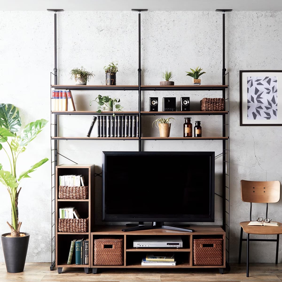 突っ張りワイヤーシェルフnポルダ Nクリック テレビボードセット ミドルブラウン 通販 ニトリネット 公式 家具 インテリア通販 突っ張りワイヤーシェルフnポルダ Nクリック テレビボードセット ミドルブラウン 通販 ニトリネット 公式 家具 インテリア通販