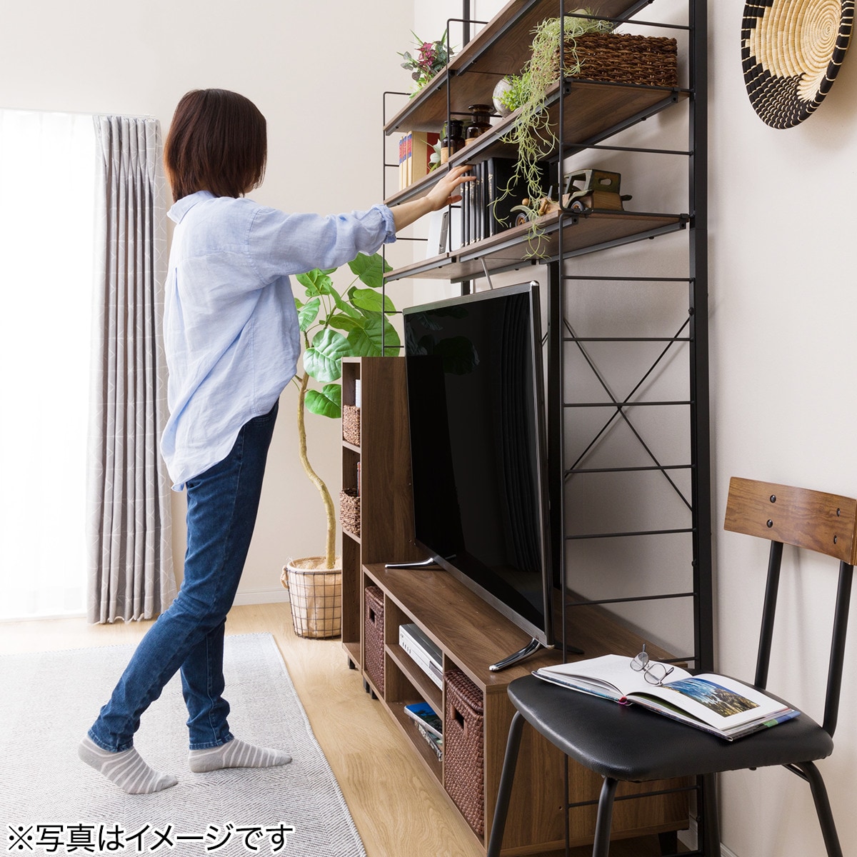 ニトリ　Nポルダ2連セット ニトリ 突っ張り壁面収納Nポルダ2連セット(幅40cm+60cm ホワイト