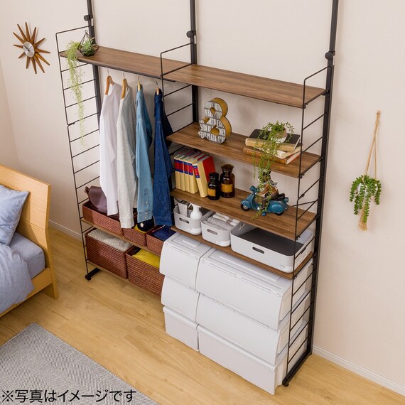 幅160cmセット 突っ張り壁面収納Nポルダ ワードローブセット(幅160cm 