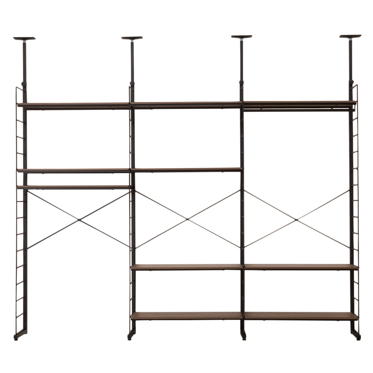 幅240cmセット 突っ張り壁面収納Nポルダ 一人暮らし3連セット(幅80cm