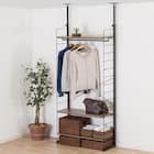 突っ張り壁面収納ワードローブNポルダ(ミドルブラウン) 1枚目画像