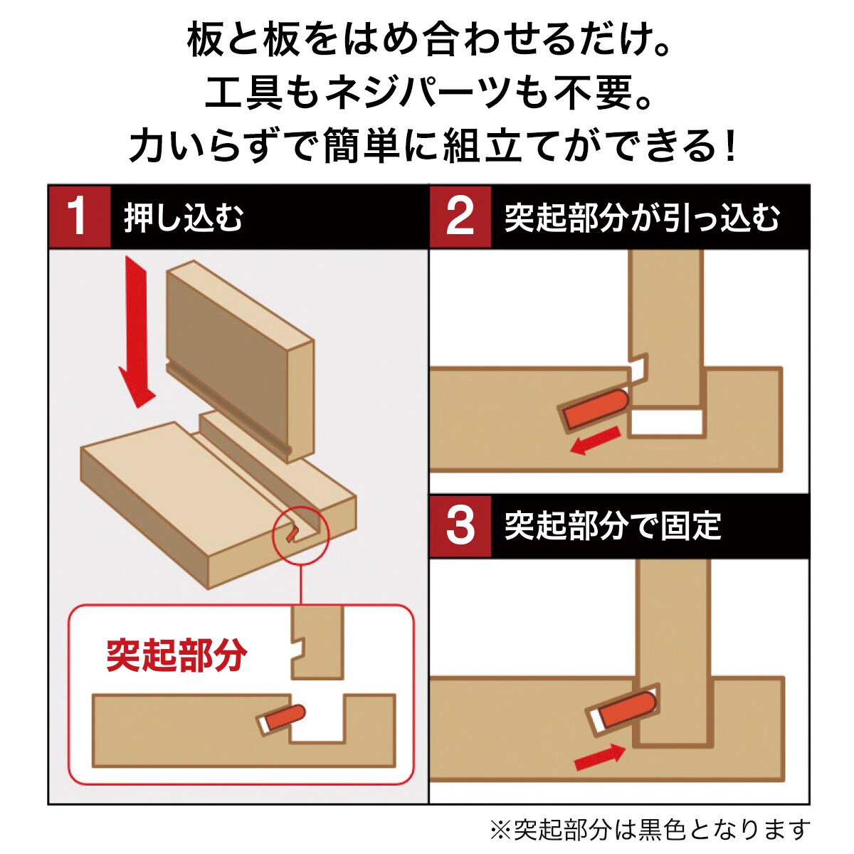 簡単組立て Nクリック ボックス ワイド3段(ライトブラウン)通販