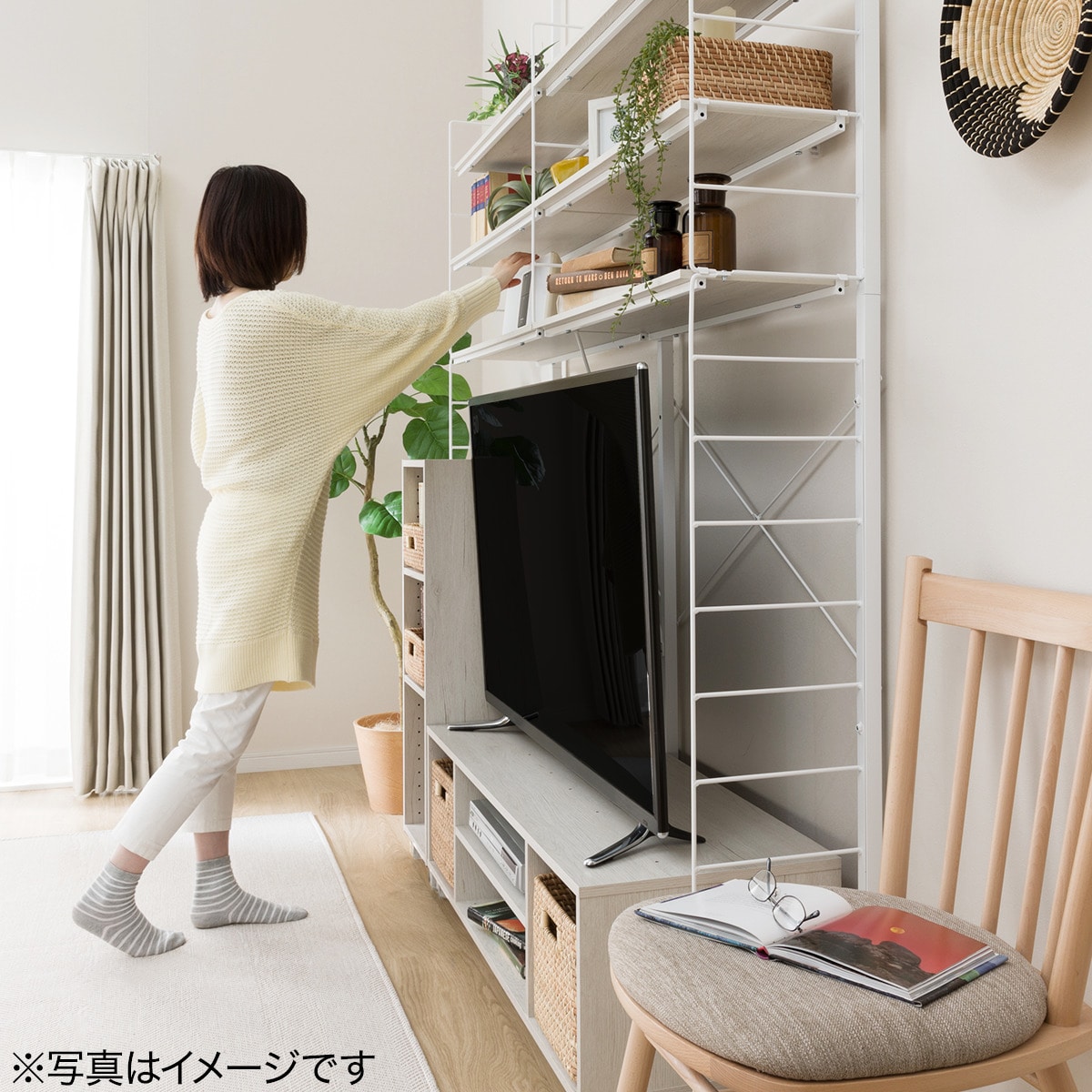 簡単組立て Nクリックディープ TVボード(ホワイトウォッシュ) | ニトリ