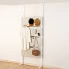 突っ張り壁面収納パンチングボード Nポルダ(幅80cm ホワイトウォッシュ YP01) 1枚目画像