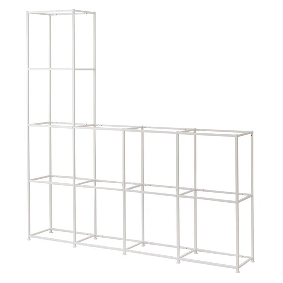 ボックスが選べるオープンシェルフMS 基本シェルフ(4段+2段3連 ホワイト) 1枚目画像