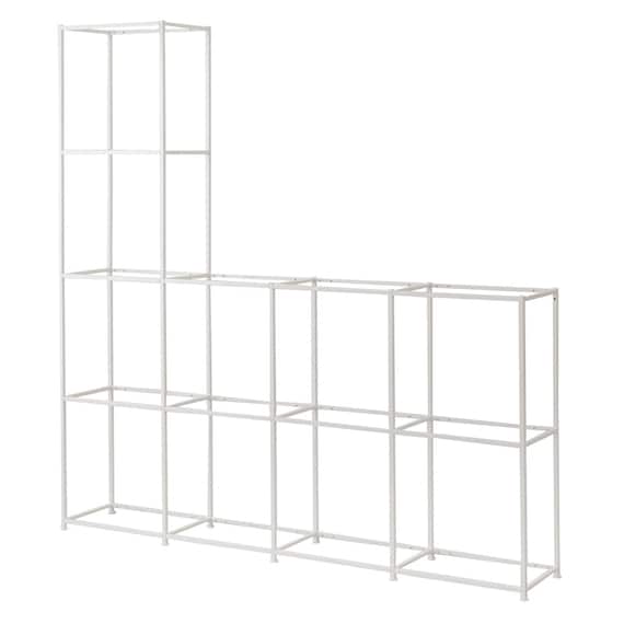 ボックスが選べるオープンシェルフMS 基本シェルフ(4段+2段3連 ホワイト) 1枚目画像