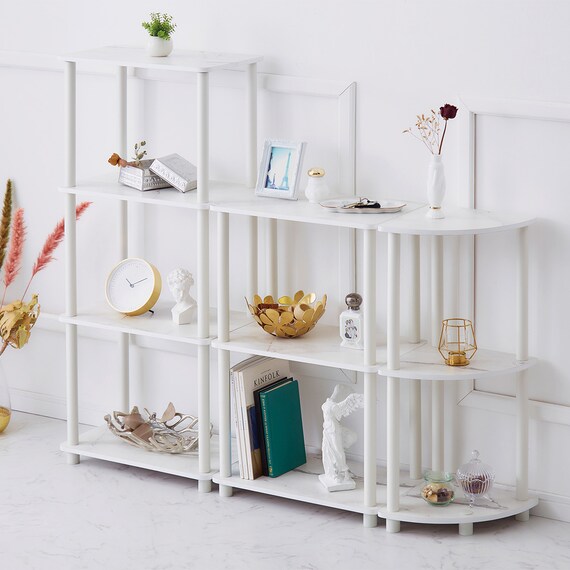 コーナーラック(大理石柄 ホワイト) 3枚目画像