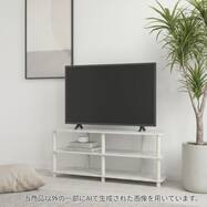 コーナーテレビ台(大理石柄 ホワイト)