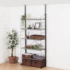 突っ張り壁面収納Nポルダ(幅80cm 石目調グレー) 1枚目画像