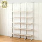 幅140cmセット 【幅40+40+60/棚板15枚】突っ張り壁面収納Nポルダ3連 ホワイトウォッシュ 1枚目画像