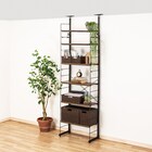 幅60cmセット 突っ張り壁面収納Nポルダ上段追加ユニットセット (ミドルブラウン) 1枚目画像