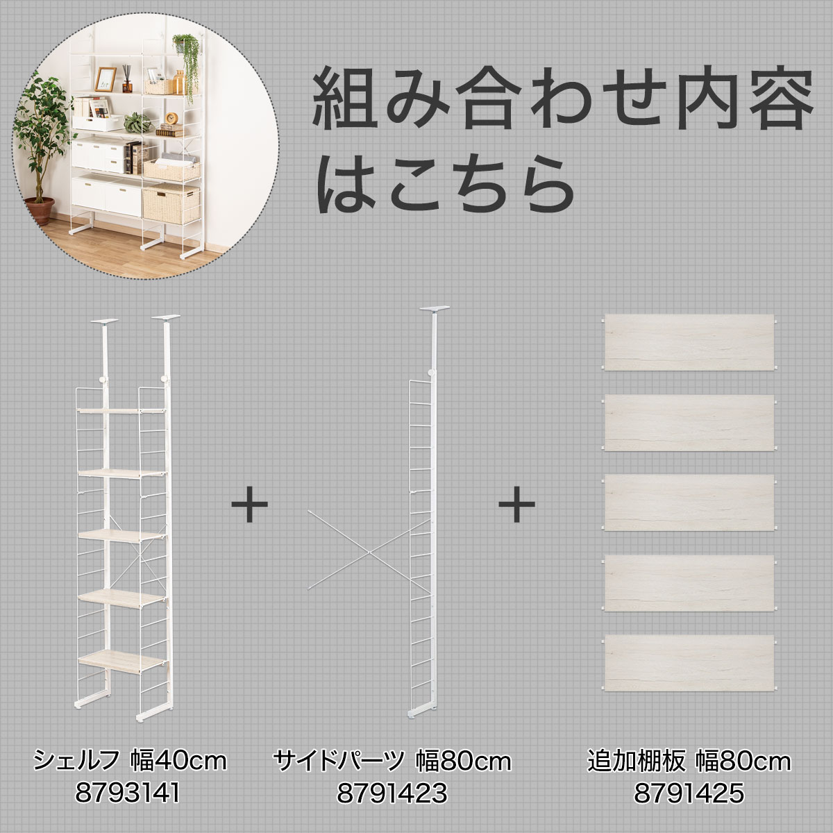 ワイヤーシェルフ　Nポルダ　白　2連　おまけつき