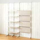 幅160cmセット 【パンチング/棚板10枚】突っ張り壁面収納Nポルダ3連 ホワイトウォッシュ 2枚目画像