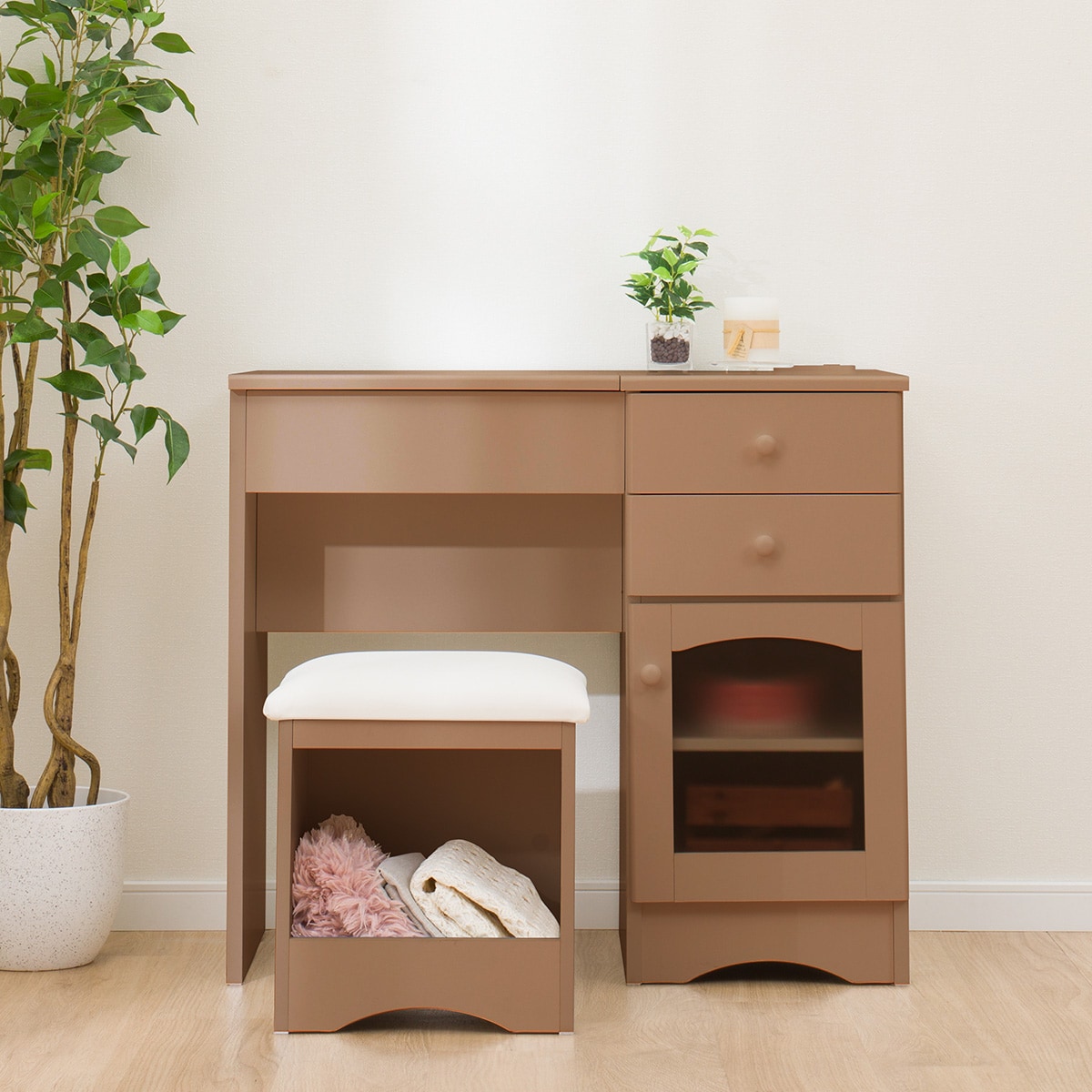 デスクドレッサー(DR011 MBR) | ニトリネット【公式】 家具