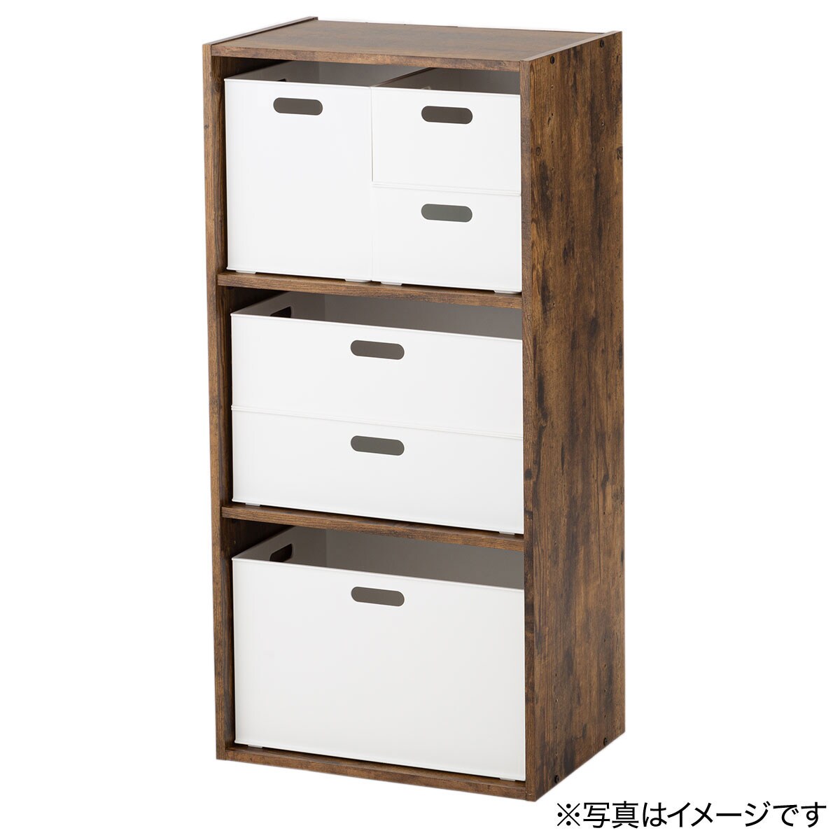 カラーボックス Nカラボ 3段(ミドルブラウン）通販 | ニトリネット【公式】 家具・インテリア通販