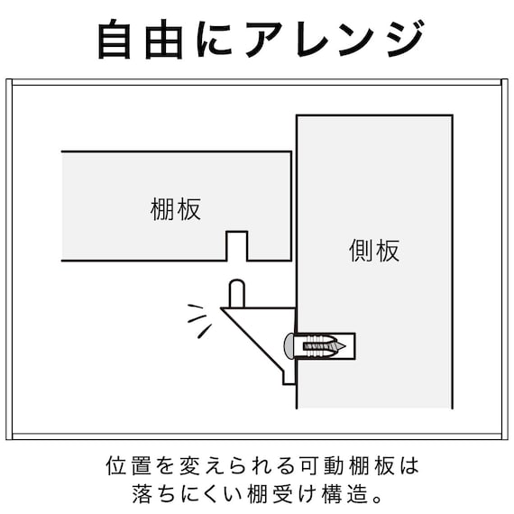カラーボックス Nカラボ 45-3SH(ホワイトウォッシュ) 8枚目画像