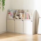 絵本収納・キッチン収納 カラーボックスNカラボ 扉付き ホワイトウォッシュ 1枚目画像