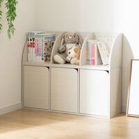 絵本収納・キッチン収納 カラーボックスNカラボ 扉付き ホワイトウォッシュ