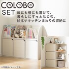 絵本収納・キッチン収納 カラーボックスNカラボ 扉付き ホワイトウォッシュ 2枚目画像